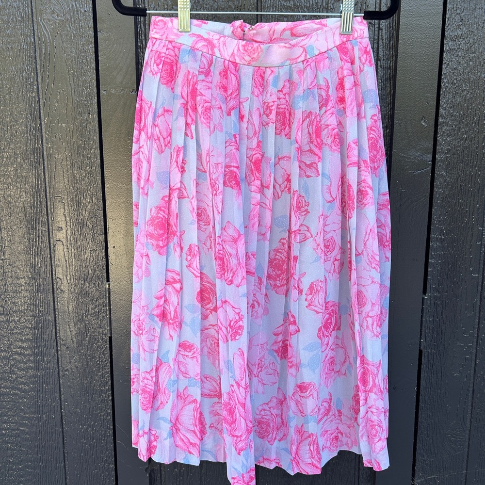 Beautiful Floral Pink and Blue Women's Skirt